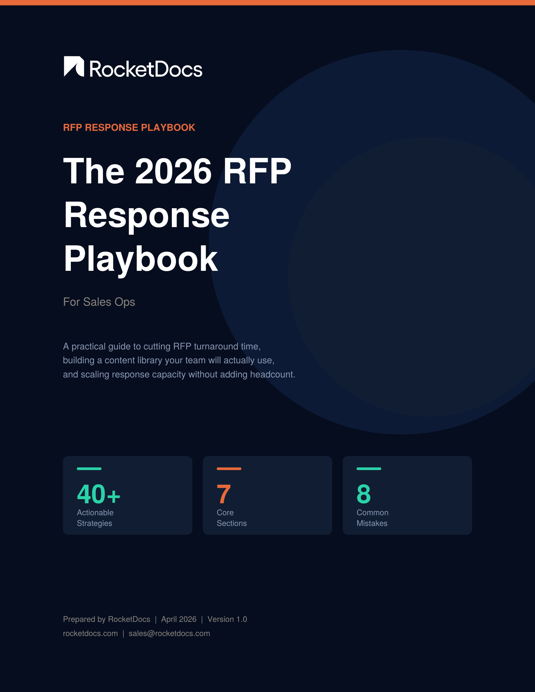 Cover of the 2026 RFP Response Playbook for Sales Ops
