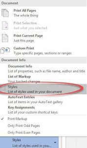 document options